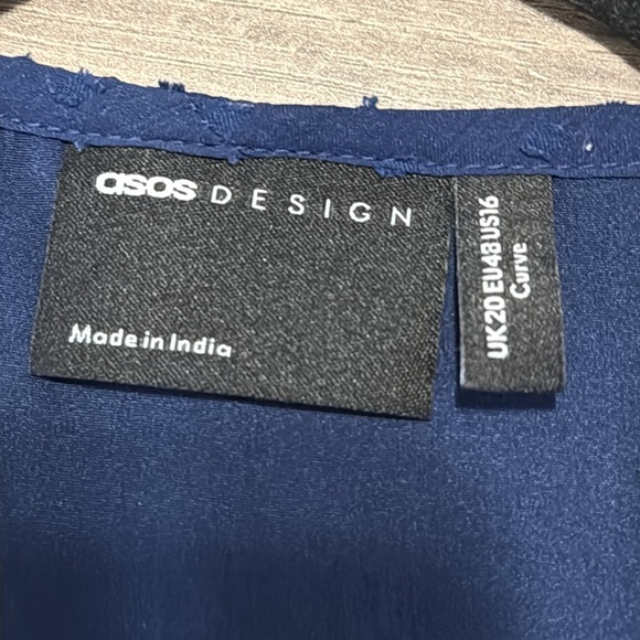 ASOS  dress women’s size 16 blue wrap dress - Picture 2 of 7